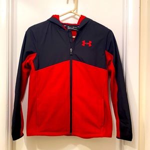 Excellent Used: UnderArmour coldgear fleece zip up hoodie jacket, size 14-16